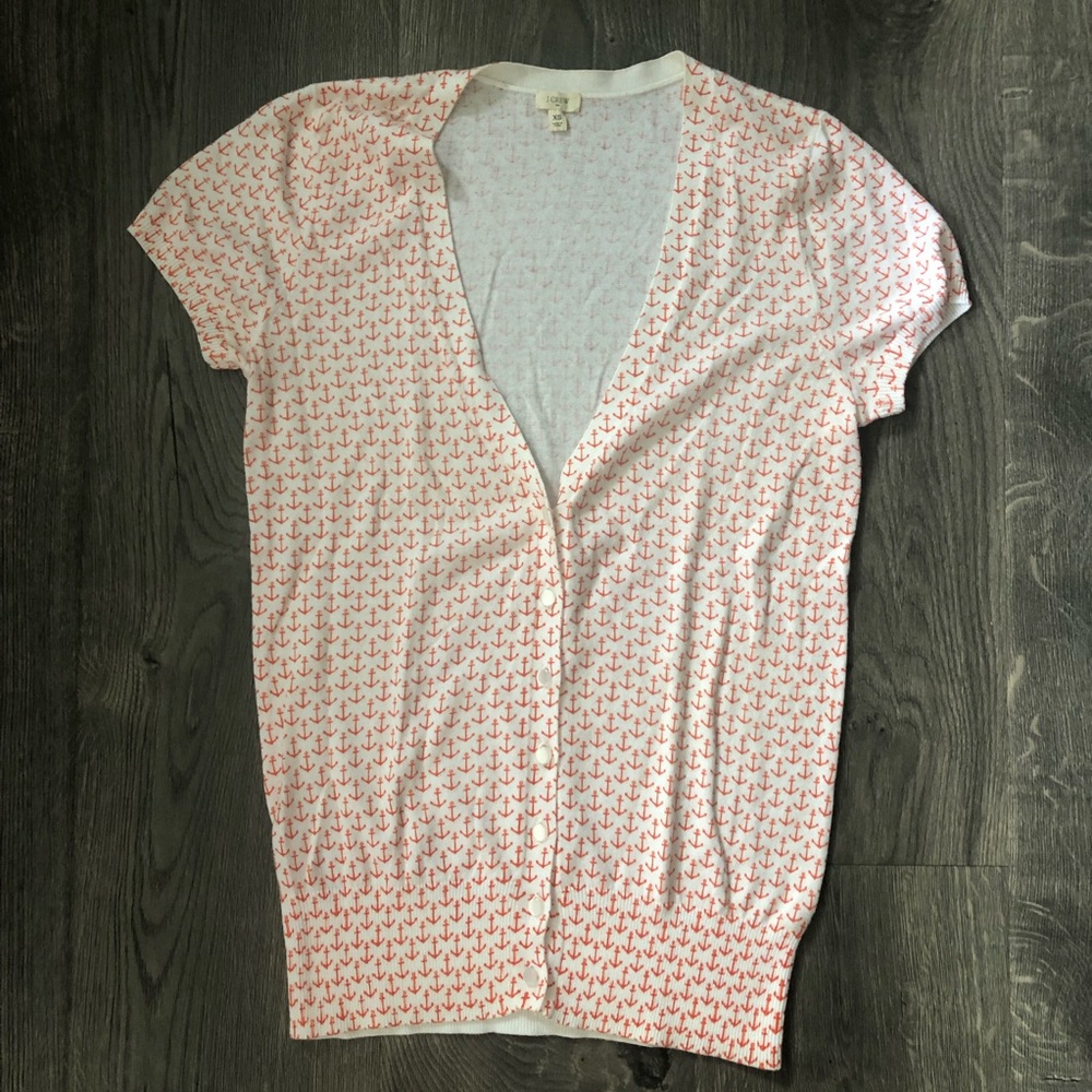J Crew Factory Anchor Cardigan XS extra small